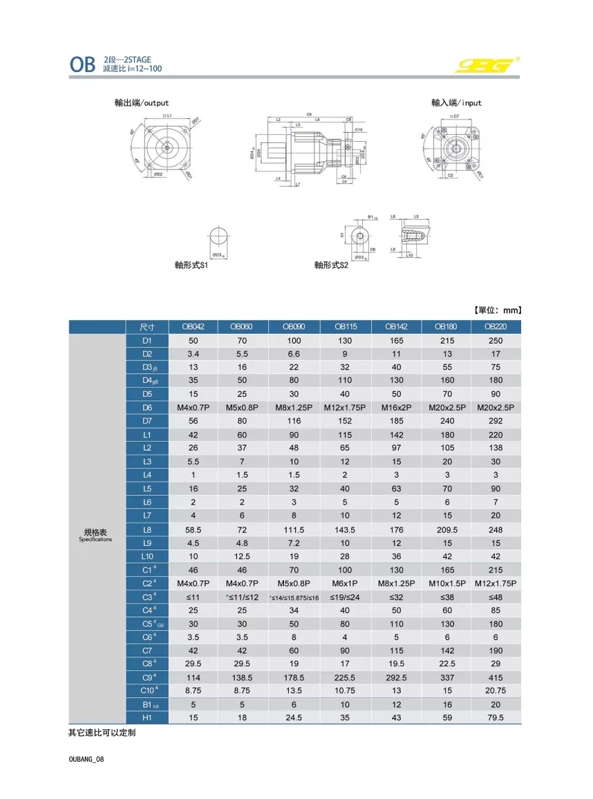 OB精密斜齿款行星减速机(图4)